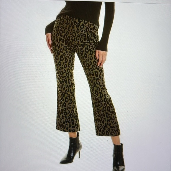 10 Crosby Derek Lam Leopard Print Kick Flare Pants 8 - Picture 1 of 9